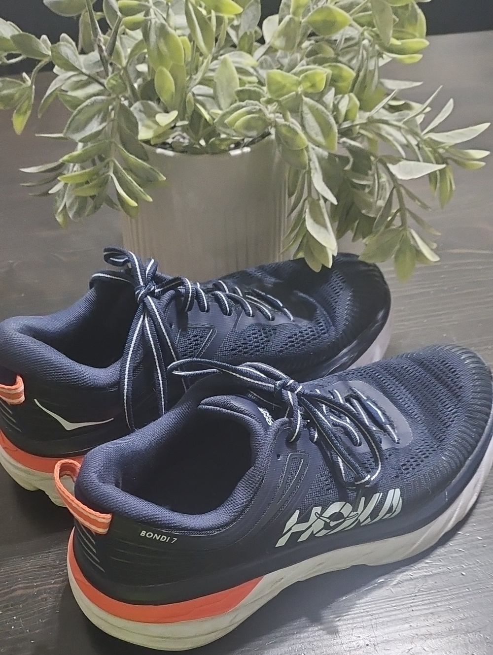 Hoka Women's Navy and Coral One Running Shoes